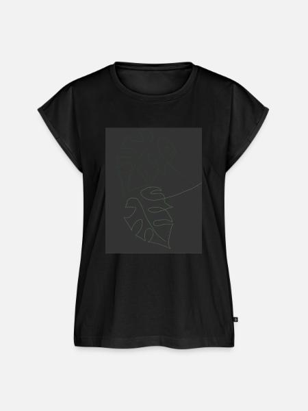 Oneline Pflanze - Frauen Premium Bio Top - Schwarz