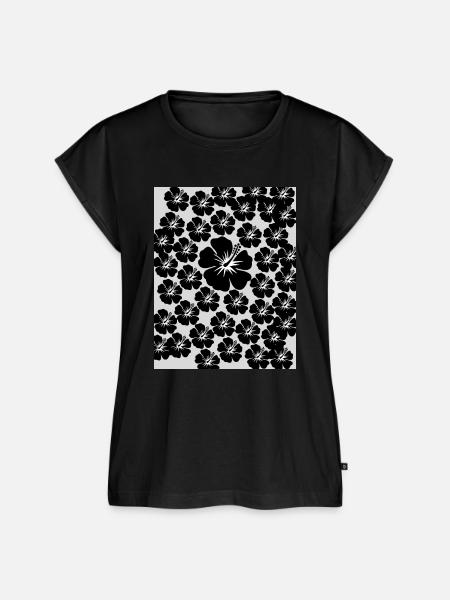 Black White Flower - Frauen Premium Bio Top - Schwarz