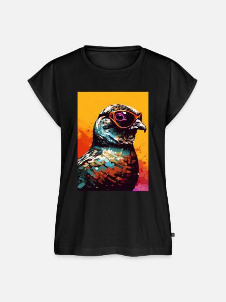 Quail with Sunglasses - Frauen Premium Bio Top - Schwarz