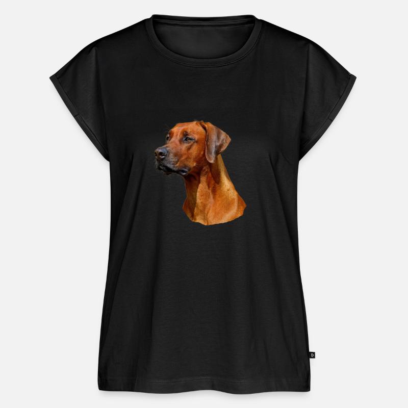 Portrait eines Rhodesian Ridgeback - Frauen Premium Bio Top - Schwarz