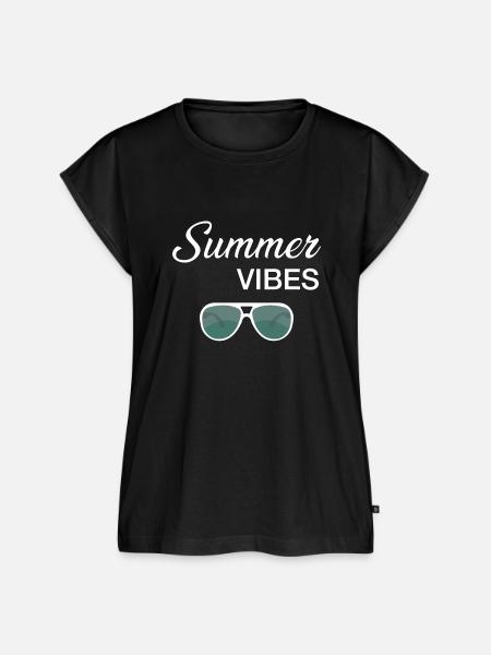 Summer Vibes - Frauen Premium Bio Top - Schwarz