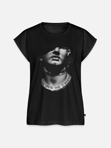 Skulptur mit Tattoo - Frauen Premium Bio Top - Schwarz