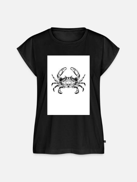 KREBS - Frauen Premium Bio Top - Schwarz