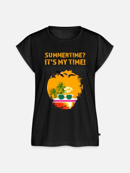 Summertime? It's my time - Frauen Premium Bio Top - Schwarz