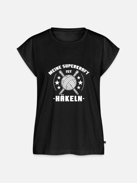 Häkeln "Superkraft - Frauen Premium Bio Top - Schwarz