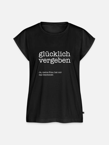 Glücklich vergeben - Frauen Premium Bio Top - Schwarz