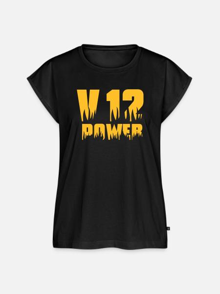 V12 POWER - Frauen Premium Bio Top - Schwarz