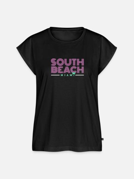 South Beach Miami Retro - Frauen Premium Bio Top - Schwarz