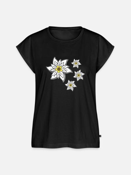 volksfeste frau, traditionelles blumenmuster - Frauen Premium Bio Top - Schwarz