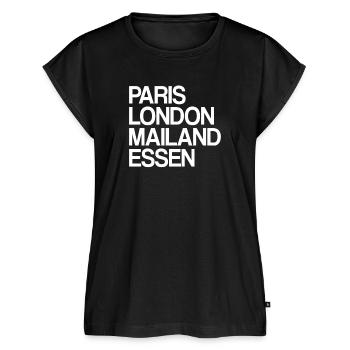 Essen Paris London Mailand Heimat Liebe Essener - Frauen Premium Bio Top - Schwarz - Vorne - AI Model Female 172 light (172cm)