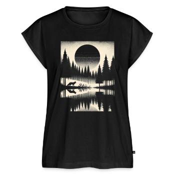 FUCHS IM WALD - Frauen Premium Bio Top - Schwarz - Vorne - AI Model Female 172 light (172cm)