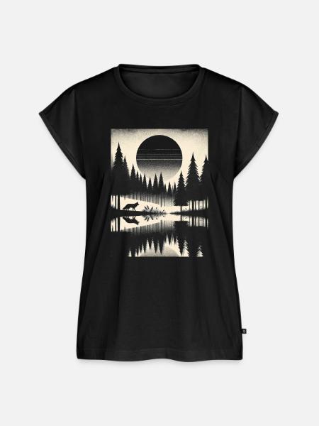 FUCHS IM WALD - Frauen Premium Bio Top - Schwarz