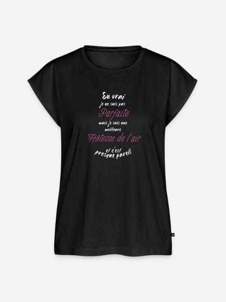 Ich bin die beste Flugbegleiterin - Frauen Premium Bio Top - Schwarz
