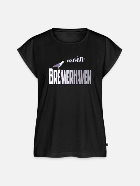 Bremerhaven Möwe & Moin Design - Frauen Premium Bio Top - Schwarz