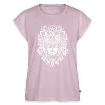 Fiery Löwenkopf Tattoo Design - Frauen Premium Bio Top - Altrosa - Vorne - AI Model Female 172 light (172cm)