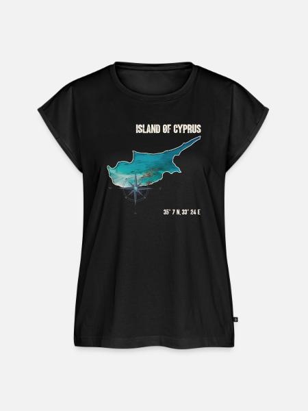 Zypern Umriss Kompassdesign - Frauen Premium Bio Top - Schwarz