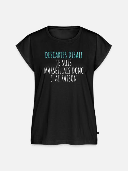 Philosophie Marseille - Parodie Descartes Sud - Frauen Premium Bio Top - Schwarz