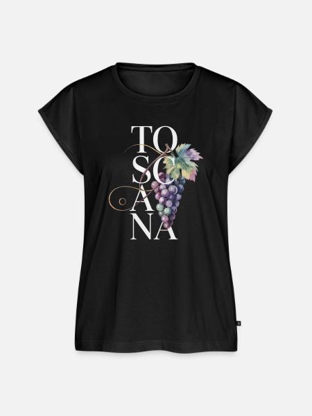 TOSCANA – Trauben - Frauen Premium Bio Top - Schwarz