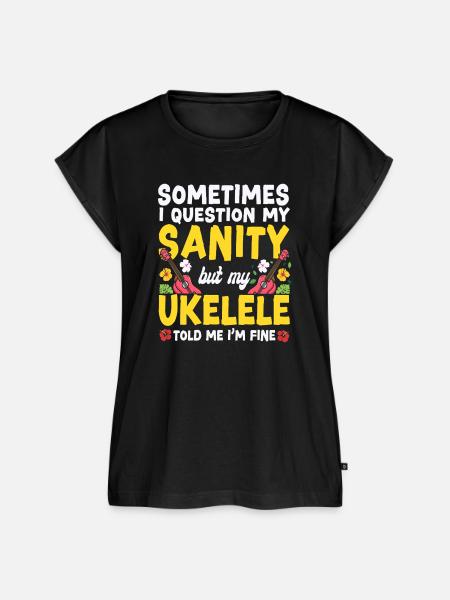 Hawaiian Ukulele Uke Sometimes I - Frauen Premium Bio Top - Schwarz