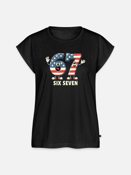 US Flag 67 Memes Six Seven - Frauen Premium Bio Top - Schwarz