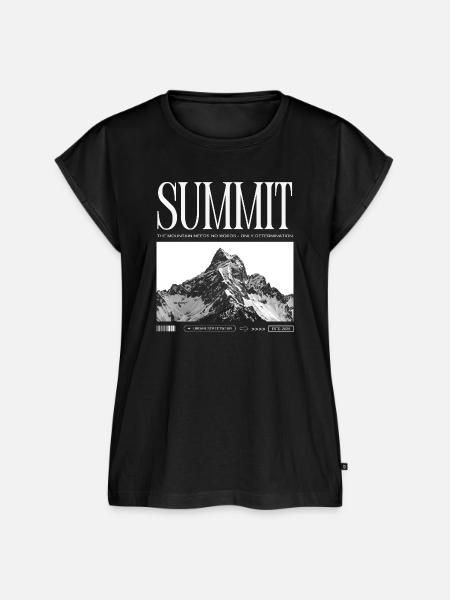Summit - Berggipfel Berggrafik - Frauen Premium Bio Top - Schwarz