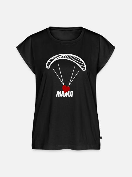 Paragliding Mama mit Herz - Frauen Premium Bio Top - Schwarz