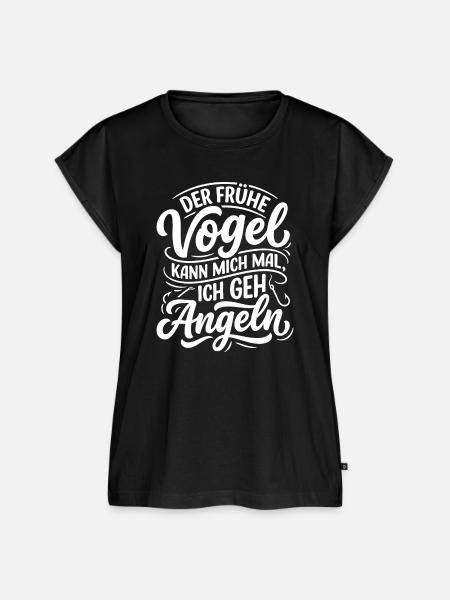 Frühe Vogel Angeln Spruch - Frauen Premium Bio Top - Schwarz