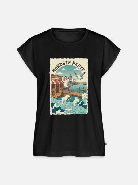 Nordsee Party - Frauen Premium Bio Top - Schwarz