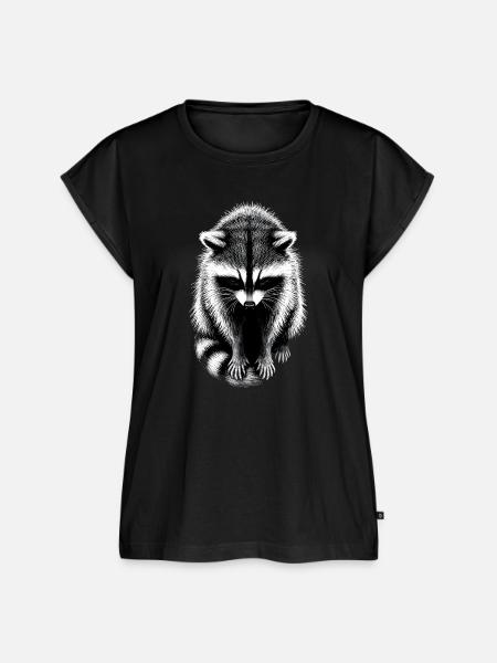 Racoon Schattenzeichnung Waschbär - Frauen Premium Bio Top - Schwarz