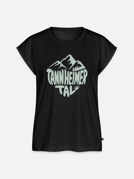 Tannheimer Tal Alpenmotiv - Frauen Premium Bio Top - Schwarz