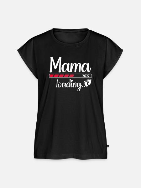 Mama 2027 Loading Werdende Mama 2027 - Frauen Premium Bio Top - Schwarz