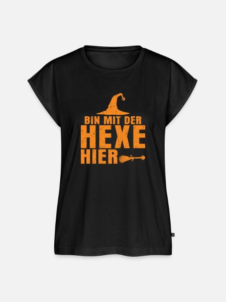 Bin mit der Hexe hier - Frauen Premium Bio Top - Schwarz