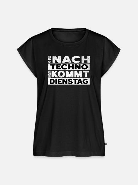 Techno Spruch  - Frauen Premium Bio Top - Schwarz