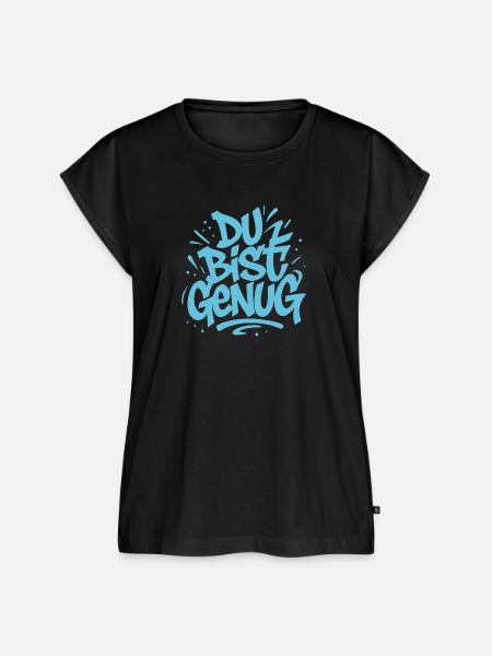 Du bist genug ! - Frauen Premium Bio Top - Schwarz