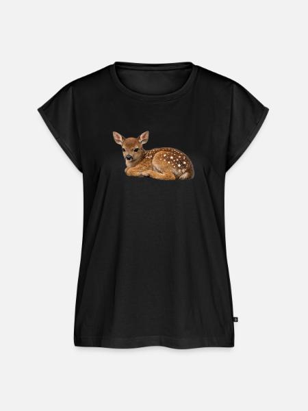 Sternenflecken Rehkitz - Frauen Premium Bio Top - Schwarz