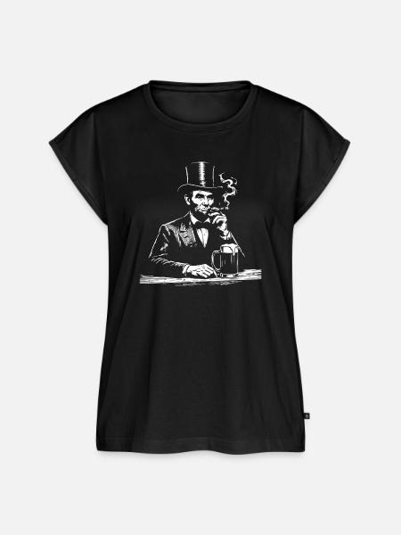 Abraham Lincoln raucht Zigarre - Frauen Premium Bio Top - Schwarz