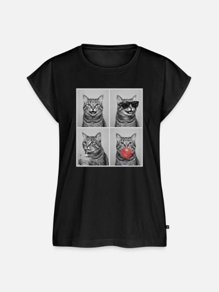 Katzen American Bobtail Katze - Frauen Premium Bio Top - Schwarz