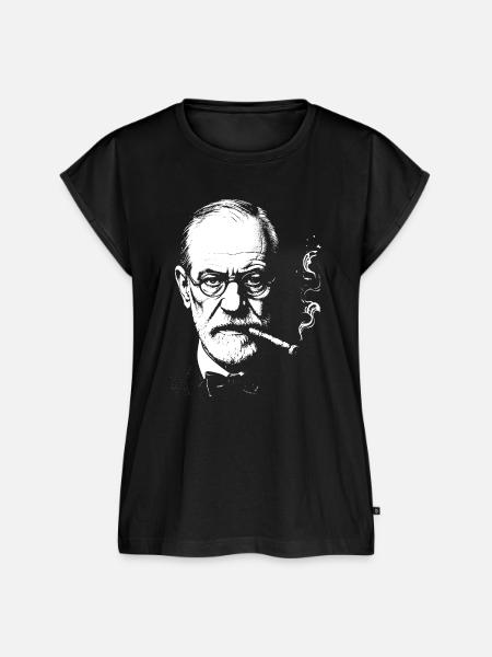 Sigmund Freud raucht Zigarre - Frauen Premium Bio Top - Schwarz