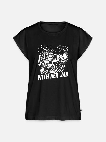 Fab With Her Jab Boxing Gloves - Frauen Premium Bio Top - Schwarz