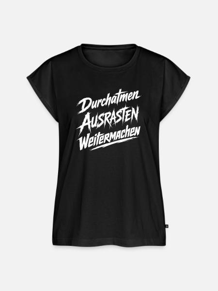 Weitermachen Humor - Frauen Premium Bio Top - Schwarz