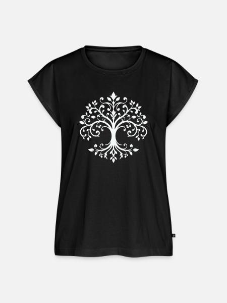 Baum des Lebens Ornament - Frauen Premium Bio Top - Schwarz