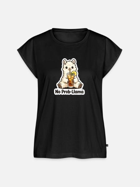 No Prob Llama Getränk Illustration - Frauen Premium Bio Top - Schwarz