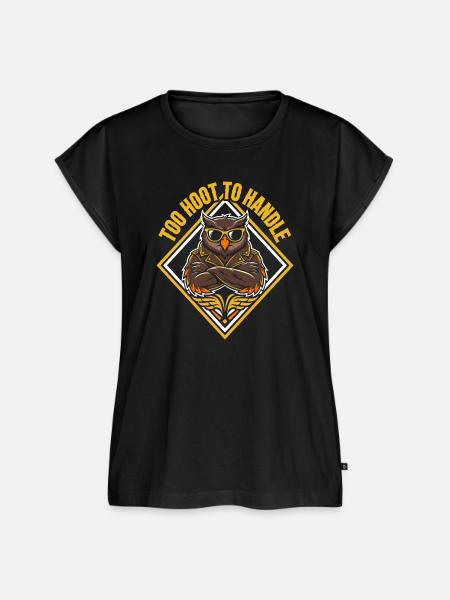 Too Hoot to Handle – Coole Biker-Eule - Frauen Premium Bio Top - Schwarz