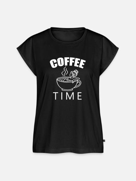 coffee time - Frauen Premium Bio Top - Schwarz