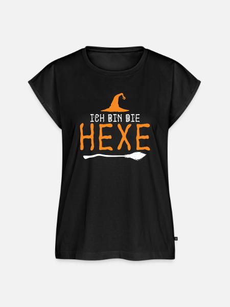 Halloween German Text Witch - Frauen Premium Bio Top - Schwarz