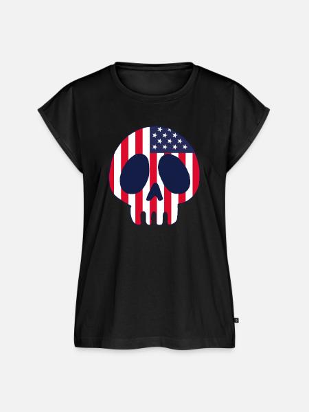 Amerikanischer Schädel - Frauen Premium Bio Top - Schwarz