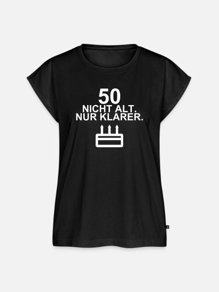 50 – Nicht alt. Nur klarer. - Frauen Premium Bio Top - Schwarz