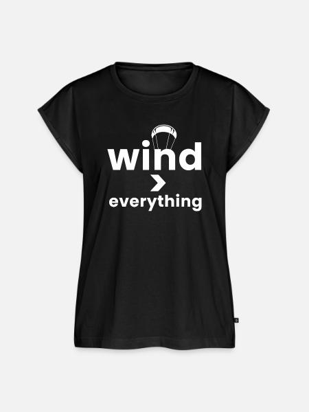 Wind > Everything - Frauen Premium Bio Top - Schwarz