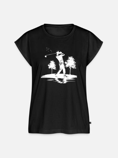 Golfspieler Zeichnung - Frauen Premium Bio Top - Schwarz
