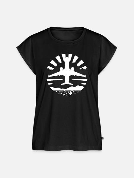 Flugzeug - Frauen Premium Bio Top - Schwarz